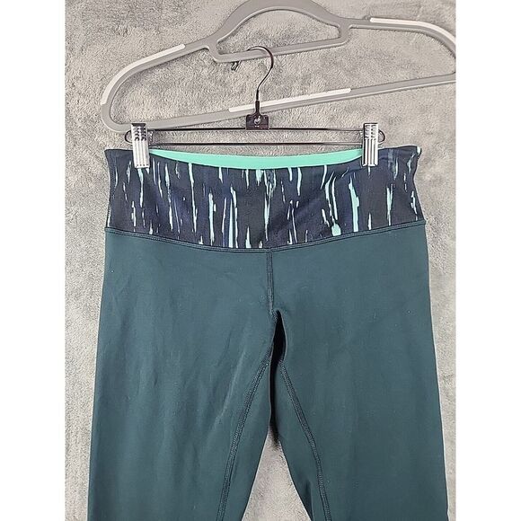 Lululemon Womens Green Elastic Waist High Rise Compression Legging Pants Size 8 - Picture 4 of 8